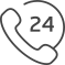 24 hour phone call icon